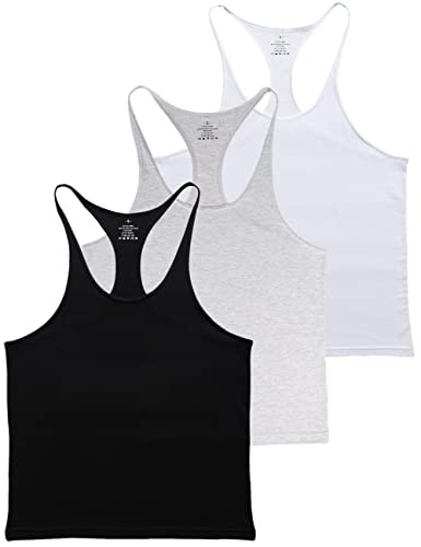 Hommes Débardeurs sans Manches Running Tank Top Shirts Sportswear Vest ZYZZ01 Noir Gris Blanc M