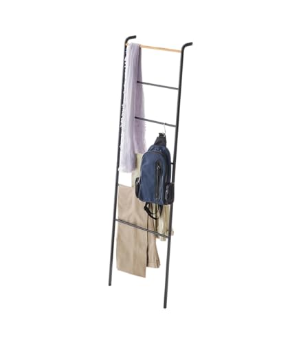 Yamazaki Home Leaning Ladder Rack, Space Saving Steel One Size Black