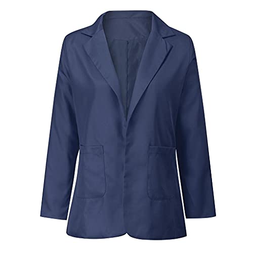 Aunimeifly Blazer feminino de trabalho com gola lapela e blazer para negócios, blazer casual, frente