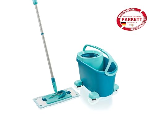 Leifheit Set CLEAN Twist M Flachwischer Ergo 2.0 mit Rollen, Bodenwischer mit Supersoft Bezug für...