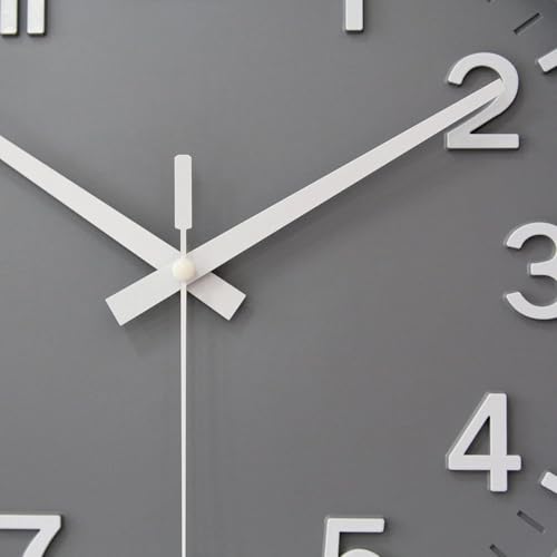 Image of Rylan Plastic Digital Wall Clock 12 inch Silent Quartz Decorative Non-Ticking Classic Clock Battery Operated Round Easy to Read for Room /Home /Kitchen /Bedroom /Office /School (Grey White)'