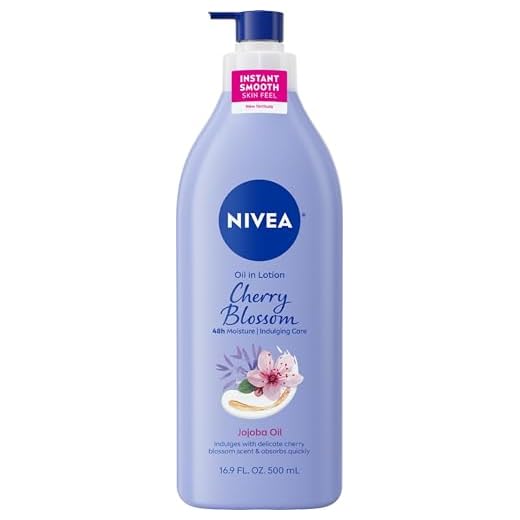 NIVEA Oil Infused Body Lotion, Cherry Blossom Lotion with Jojoba Oil, Moisturizing Body Lotion for Dry Skin, 16.9 Fl Oz Pump Bottle
