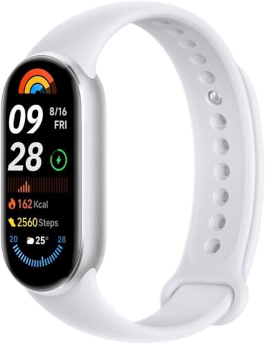 Xiaomi Smart Band 9 - Pulsera de Actividad, Autonomía de hasta 21 días, Pantalla AMOLED con tasa de refresco de 60 Hz, Sensor de Frecuencia Cardíaca, Plata