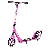 Hurtle Scooter – Scooter for Teenager – Kick Scooter – 2 Wheel Scooter with Adjustable T-Bar Handlebar – Folding Adult Kick Scooter with Alloy Anti-Slip Deck – Scooter with 8”