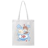 [CJMKENM] トートバッグ 帆布 キャンバス 厚手 肩掛けバッグ 手提げ 可愛い 大容量 通勤 通学 旅行ショピング ギフト 男女兼用（ふわふわクマのかき氷）