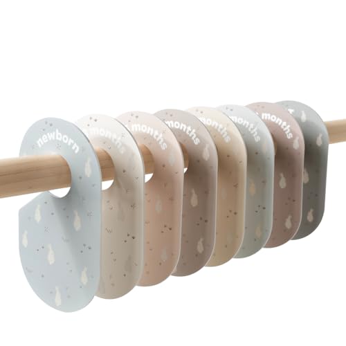 Image of 3 Sprouts Baby Closet Dividers Set of 8 - Toddler Clothes Organizer Hanger, Double-Sided Size Labels - Nursery Organization for Newborn Clothing, Infant, Boy & Girl - Rabbit