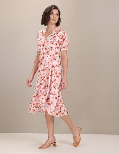 Image of U.S. Polo ASSN. Women's Floral Print Tiered Midi Dress