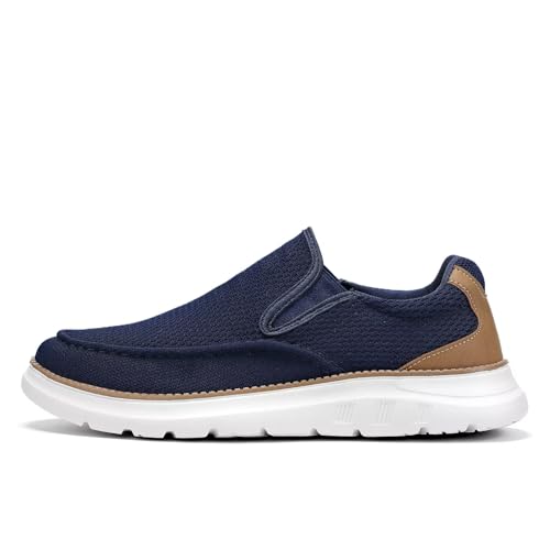 Image of Mens Boat Loafers Slip-on Casual Mesh Walking Shoes Business Oxfords Sneakers Work Lightweight Comfortable Soft Sole