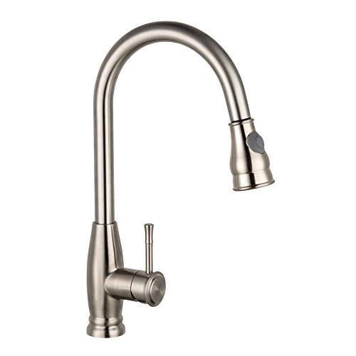 Kitchen Faucets, LiFu Stainless Steel Simplice Single Handle Pull-Down Sprayer Kitchen Faucet, Pull Out Kitchen Sink Faucet