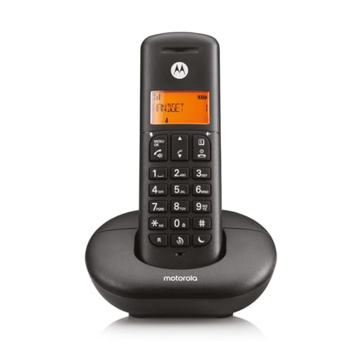 Motorola Voice   E201 Teléfono Inalámbrico Digital, Interceptación de Llamadas, Acceso Remoto, Tecla No Molestar, Altavoz Manos Libres, Negro