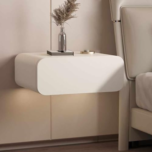 Mesita de noche montada en la pared con cajones, mesita de noche flotante para almacenamiento de dormitorio y sala de estar
