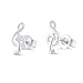 Sterling Silver G-clef Music Note Stud Earrings - 11mm