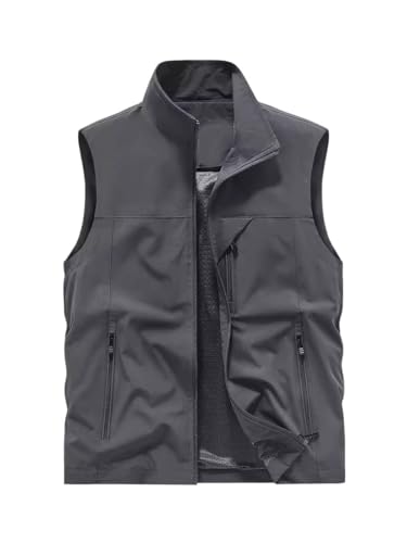 Chaleco cargo cuello alto y cremallera con diseño multibolsillos funcional 5