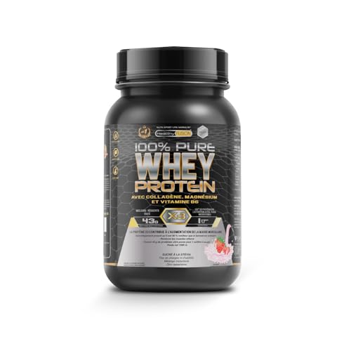Healthy Fusion - Healthy Fusion Whey Protein | 43 g/dose Protéine Whey Pure avec Collagène, Magnésium et Vitamine B6 | Augmente la masse musculaire, améliore l’entraînement et renforce les articulations | 1000 g - -20%
