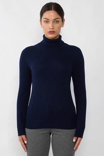 Image of JENNIE LIU Women's 100% Pure Cashmere Long Sleeve Pullover Turtleneck Sweater