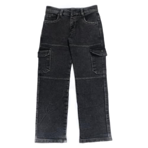 Image of Sky Heights Boys Solid Cargo Denim Jeans