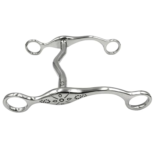 Equine Smile ES0272 Gebiss Westergebiss Western Snaffle Bit mit Seitenmuster aus Edelstahl Gebissstärke 12 mm (12.5 cm)