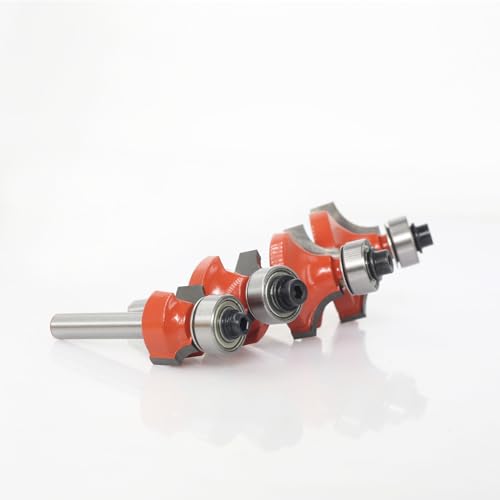 AKYLIN Abrundfräser 6mm Schaft，Radius 3-6.35-8-9.5，4 Stück Fräser für Oberfräse Set Kantenfräser Set mit Kugellager Rundkante Fräser Holzfräser Werkzeug Holzbearbeitungsset