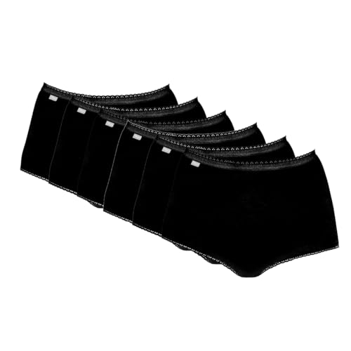 Playtex Brief Woman Essential Cotton Maxi Brief x6, Negro (Black), 3XL