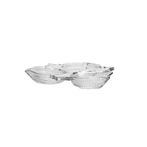 Petisqueira de Cristal com 3 Divisórias Vintage 26cm x 4cm - Lyor