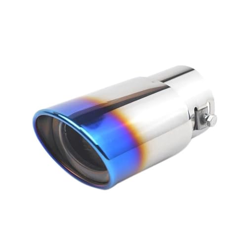 Embout pot d'échappement 63mm universel voiture tube silencieux inox bleu argent