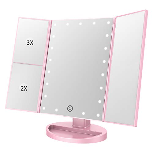BESTOPE Makeup Mirror with Lights 21 Led Light Up Mirror with 2X/3X
