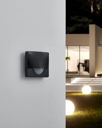 EGLO Bewegungsmelder Detect me 3, Bewegungssensor aus Kunststoff, Farbe: Schwarz, IP44