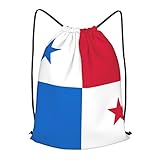 Bolsa De Cuerdas Bandera De Panamá Mochilas Escolares Impermeable Gran Capacidad Deporte Mochila, para Escuela, Compras, Acampada, 36x42cm