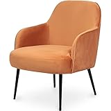 Orange Iconik Interior Velvet Style Fauteuil tapissé de Velours - Hyra Orange