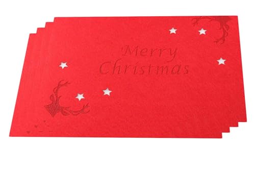 Platzset Weihnachten Filz 18 KAMACA 4er Set Tischsets/Platzsets Platzmatten Merry Christmas aus...