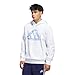 adidas Men's Big Logo Graphic Hoodie, White/Blue, Medium/Tall