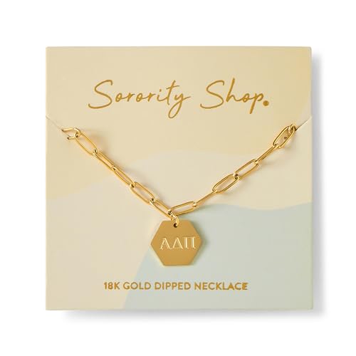 Sorority Shop Gold Plated Alpha Delta Pi Necklace — 18k Long-Lasting Sorority Gifts for Women2