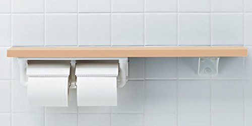 LIXIL(リクシル) INAX 木製棚手すり トイレ用 紙巻器付 棚タイプ 左右共通仕様 クリエラスク NKF-2WU2/LL