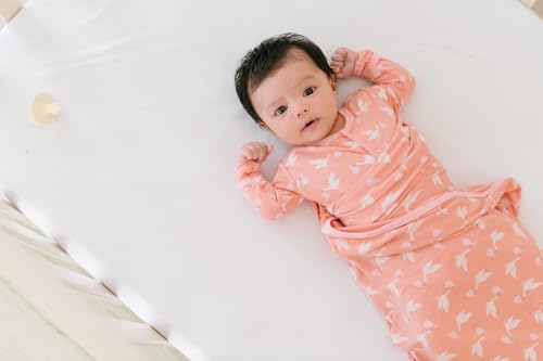 Image of KicKee Swaddling Blanket, Made from Luxuriously Soft KicKee Signature Blend Fabric, Buttery Softness for Snuggling Your Baby (Blush Stork - One Size)