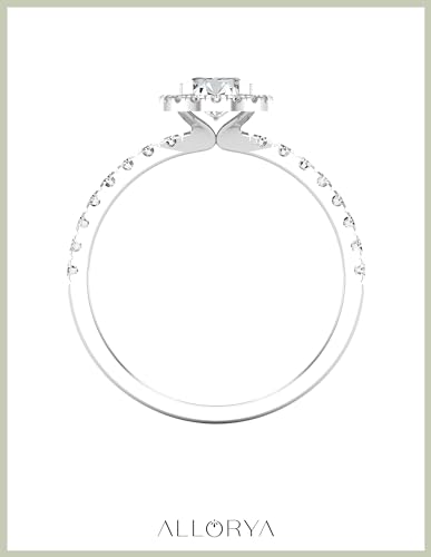 925 Sterling Silver Solitaire Engagement Ring for Women with 1.14 ctw, Oval (0.80 ct Center) & Round (0.34 ct) Lab-Grown White Diamond or Cubic Zirconia3