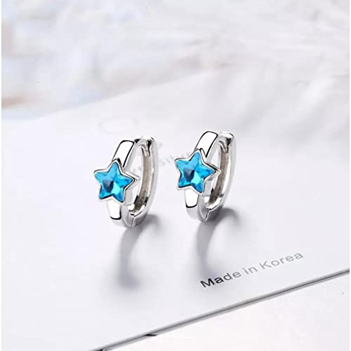 Boucles d'oreilles argent sterling et oxydes de zirconium bleus - 2