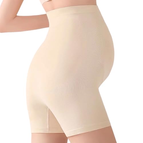 Fllyvly Umstandshose Kurz Unter Kleid Schwangerschaft Anti Chafing Shorts Überbauch, Hautfarben, Ideal Unter Kleidern und Röcken, Komfortable Schwangerschaftsunterwäsche, 1 Stück