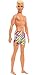 Barbie Ken Beach Doll with Blond Hair Dressed in Colorful Los Angeles-Print Swim Trunks