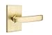 EMTEK Modern Rectangular Rosette Dummy, Pair with Matching Finish Geneva Lever - Choice of 7 Finishes - 5052GVUS4 - Satin Brass (US4)