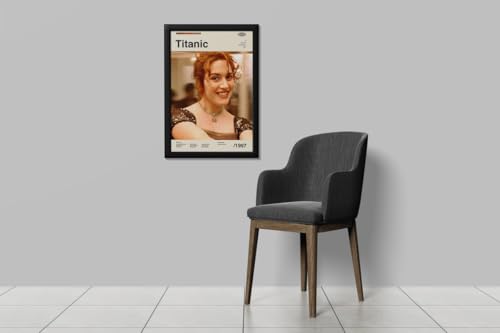 Image of BLINKART Titanic (1997) Movie Poster Frame 8x12 Inch | Premium 300 GSM Paper Wall Print | Mid Century Vintage Film Artwork for Home, Bedroom, Living Room, Office | Framed Photo Decor