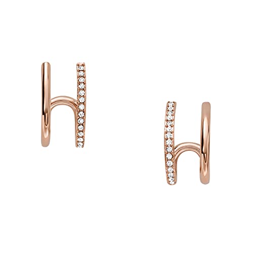 Skagen Women's Kariana Rose-Tone Stainless Steel Hoop Earrings (Model: Skj1523791) #TOP6