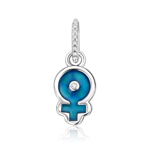 Wedanor Femme Charms Powerful Women Opalescent Dangle Dangle Argent Sterling 925 Pendentif avec Zircon Cubique pour Bracelet-