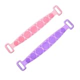 FUOYLOO Toalla de Ducha Exfoliante de Silicona Bandas Largas, 2 Piezas para Frotar Barro y Eliminar Células Muertas, Apta para Cuidado Corporal en Baño