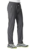 BGOWATU Men's Hiking Pants Exercise Running Workout Sports Sweatpants Zipper Pockets (Dark Grey US M)