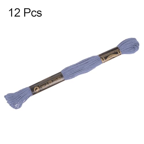 Image of HARFINGTON 12 Skeins Embroidery Floss 8.75yds(8m) Egyptian Long-Staple Cotton Cross Stitch Thread for Sewing DIY Bracelet Yarn String and Crafts, Old Lavender(6030)
