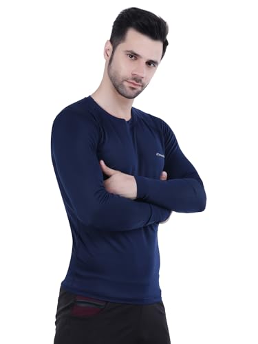 Image of Compression T-Shirt Vest Upper Body Shaper for Men Boys Branded - 4-Way Stretch Lycra Fabric - Workout Gym Cricket Running Football Sports Training - Keep Dry Tight Skin Fit - Round Neck