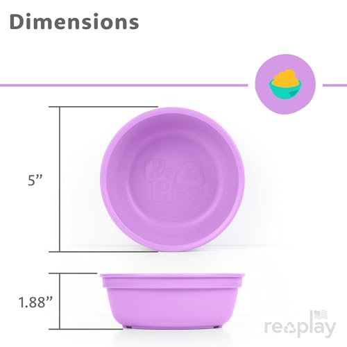 Re-Play 12 oz. Toddler Bowls Set of 6 - Kids Deep-Walled, Durable & Reusable Snack and Meal Bowls, Dishwasher & Microwave Safe, BPA-Free, Made in USA from Recycled Plastic, Sorbet by Re-Play - Image 9