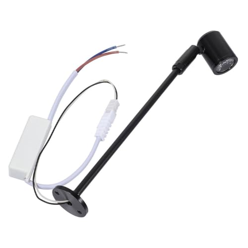 Mini foco LED de vitrina 3W luz cálida 3000K negro de 215mm para exhibición de joyas