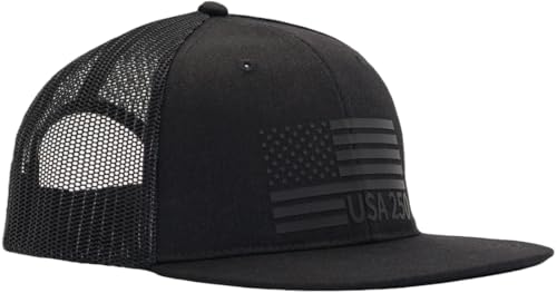 Image of USA 250th Anniversary Flag Hats, Army Tactical Operator Military Patriotic Veterans Flat Bill Trucker Hat, Fits OSFM&XXL Head