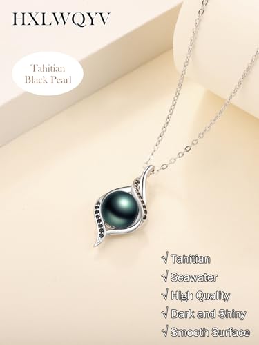 Tahitian Black Pearl Necklace, 925 Sterling Silver Saltwater Pearls Jewelry, Women Infinity Jewel with Pearl Pendant3